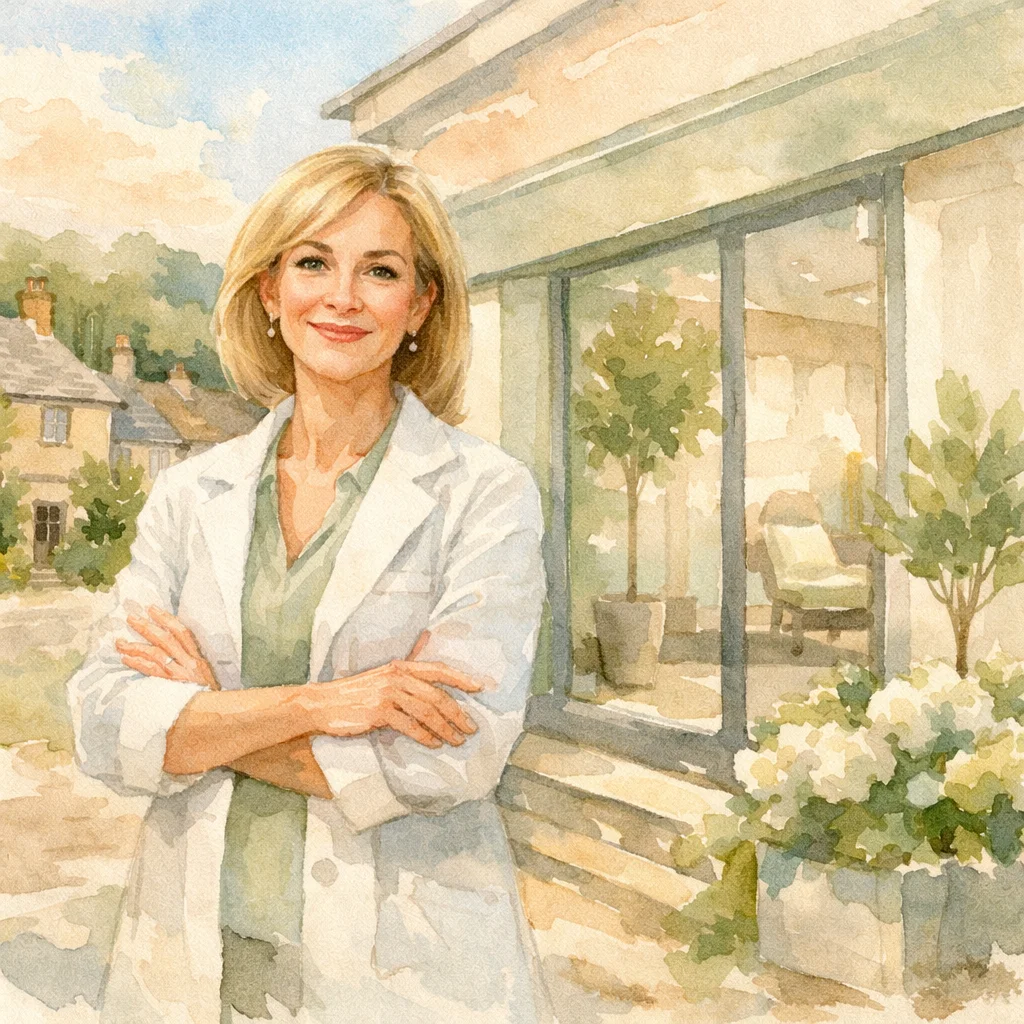 Medispa owner in a bright, modern clinic